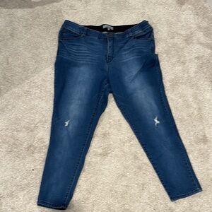Wit & Wisdom Blue Skinny Jeans with Distressed Details